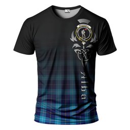 ScotsTee Shop Scottish McKerrell Clan Crest Tartan T Shirt Featuring Alba Gu Brath Scotland Forever and Ever Celtic Cross