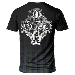 ScotsTee Shop Scottish MacLaren Clan Crest Tartan T Shirt Featuring Alba Gu Brath Scotland Forever and Ever Celtic Cross