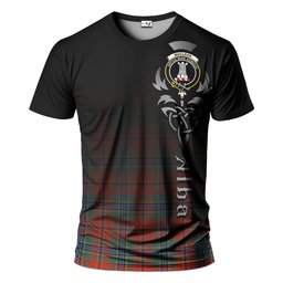 ScotsTee Shop Scottish MacLean of Duart Ancient Clan Crest Tartan T Shirt Featuring Alba Gu Brath Scotland Forever and Ever Celtic Cross