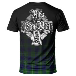 ScotsTee Shop Scottish Oliphant Modern Clan Crest Tartan T Shirt Featuring Alba Gu Brath Scotland Forever and Ever Celtic Cross