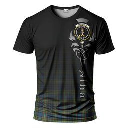 ScotsTee Shop Scottish MacLellan Ancient Clan Crest Tartan T Shirt Featuring Alba Gu Brath Scotland Forever and Ever Celtic Cross