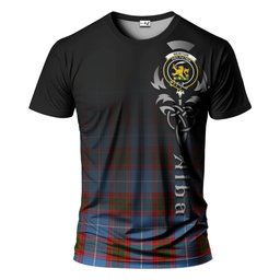 ScotsTee Shop Scottish Newton Clan Crest Tartan T Shirt Featuring Alba Gu Brath Scotland Forever and Ever Celtic Cross