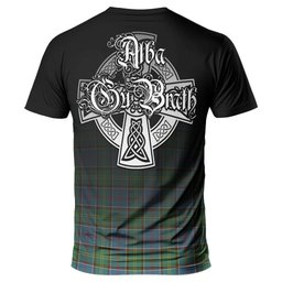 ScotsTee Shop Scottish Whitelaw Clan Crest Tartan T Shirt Featuring Alba Gu Brath Scotland Forever and Ever Celtic Cross