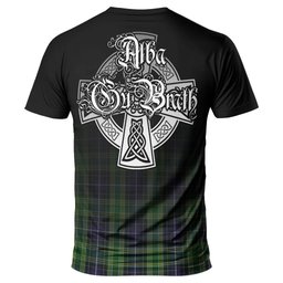 ScotsTee Shop Scottish McKellar Clan Crest Tartan T Shirt Featuring Alba Gu Brath Scotland Forever and Ever Celtic Cross