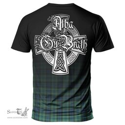 ScotsTee Shop Scottish MacNeil of Colonsay Ancient Clan Crest Tartan T Shirt Featuring Alba Gu Brath Scotland Forever and Ever Celtic Cross