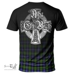 ScotsTee Shop Scottish MacNeil of Barra Modern Clan Crest Tartan T Shirt Featuring Alba Gu Brath Scotland Forever and Ever Celtic Cross
