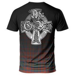 ScotsTee Shop Scottish Matheson Ancient Clan Crest Tartan T Shirt Featuring Alba Gu Brath Scotland Forever and Ever Celtic Cross