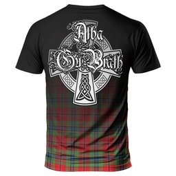 ScotsTee Shop Scottish MacLean of Duart Modern Clan Crest Tartan T Shirt Featuring Alba Gu Brath Scotland Forever and Ever Celtic Cross