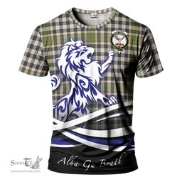 ScotsTee Shop Scottish Burns Check Clan Crest Tartan T Shirt Alba Gu Brath Regal Lion Emblem
