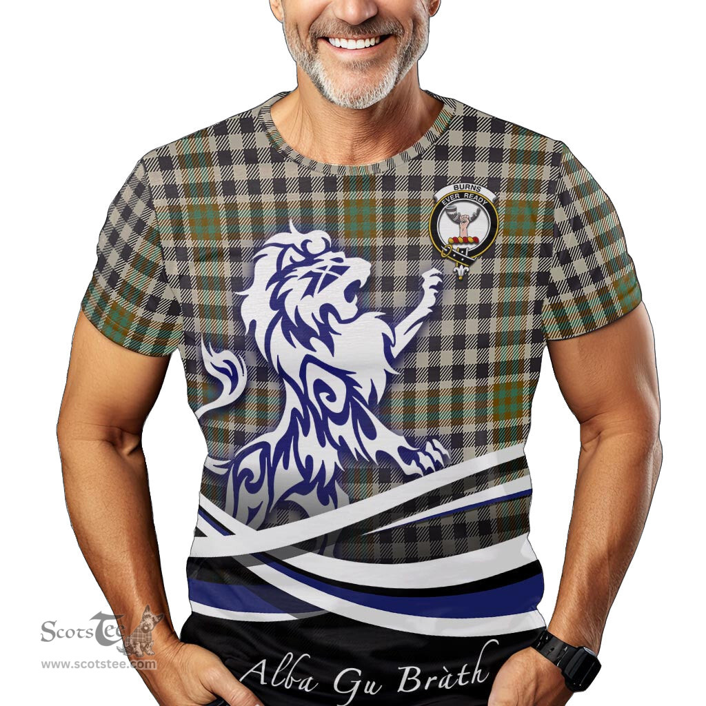 ScotsTee Shop Scottish Burns Check Clan Crest Tartan T Shirt Alba Gu Brath Regal Lion Emblem