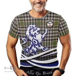 ScotsTee Shop Scottish Burns Check Clan Crest Tartan T Shirt Alba Gu Brath Regal Lion Emblem