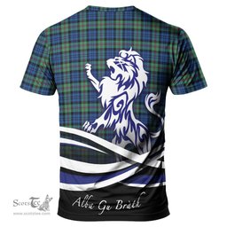 ScotsTee Shop Scottish Baird Ancient Clan Crest Tartan T Shirt Alba Gu Brath Regal Lion Emblem