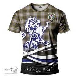 ScotsTee Shop Scottish Buchanan Dress Clan Crest Tartan T Shirt Alba Gu Brath Regal Lion Emblem