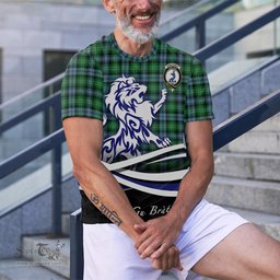ScotsTee Shop Scottish Arbuthnot Ancient Clan Crest Tartan T Shirt Alba Gu Brath Regal Lion Emblem