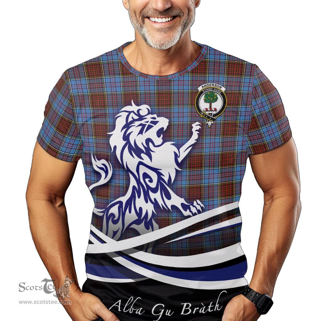 ScotsTee Shop Scottish Anderson Modern Clan Crest Tartan T Shirt Alba Gu Brath Regal Lion Emblem