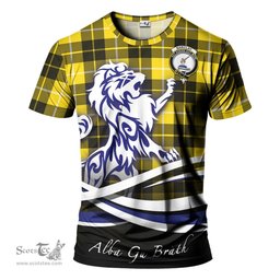 ScotsTee Shop Scottish Barclay Dress Modern Clan Crest Tartan T Shirt Alba Gu Brath Regal Lion Emblem