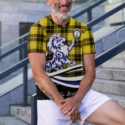 ScotsTee Shop Scottish Barclay Dress Modern Clan Crest Tartan T Shirt Alba Gu Brath Regal Lion Emblem
