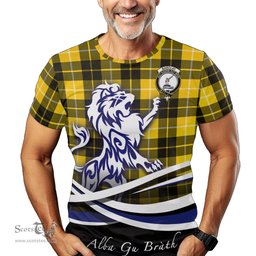 ScotsTee Shop Scottish Barclay Dress Modern Clan Crest Tartan T Shirt Alba Gu Brath Regal Lion Emblem