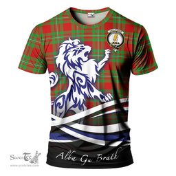ScotsTee Shop Scottish Callander Modern Clan Crest Tartan T Shirt Alba Gu Brath Regal Lion Emblem