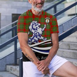 ScotsTee Shop Scottish Callander Modern Clan Crest Tartan T Shirt Alba Gu Brath Regal Lion Emblem
