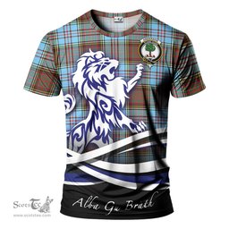 ScotsTee Shop Scottish Anderson Ancient Clan Crest Tartan T Shirt Alba Gu Brath Regal Lion Emblem