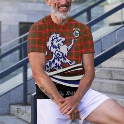 ScotsTee Shop Scottish Bruce Modern Clan Crest Tartan T Shirt Alba Gu Brath Regal Lion Emblem
