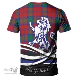 ScotsTee Shop Scottish Byres (Byses) Clan Crest Tartan T Shirt Alba Gu Brath Regal Lion Emblem