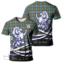 ScotsTee Shop Scottish Brisbane modern Clan Crest Tartan T Shirt Alba Gu Brath Regal Lion Emblem