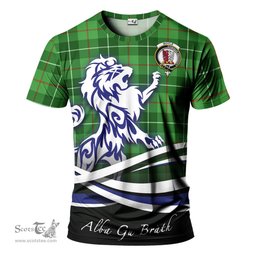 ScotsTee Shop Scottish Boyle Clan Crest Tartan T Shirt Alba Gu Brath Regal Lion Emblem