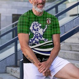 ScotsTee Shop Scottish Boyle Clan Crest Tartan T Shirt Alba Gu Brath Regal Lion Emblem
