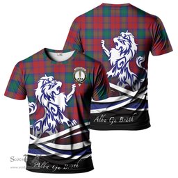 ScotsTee Shop Scottish Auchinleck Clan Crest Tartan T Shirt Alba Gu Brath Regal Lion Emblem