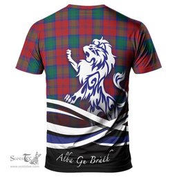 ScotsTee Shop Scottish Auchinleck Clan Crest Tartan T Shirt Alba Gu Brath Regal Lion Emblem