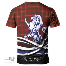 ScotsTee Shop Scottish Bruce Clan Crest Tartan T Shirt Alba Gu Brath Regal Lion Emblem