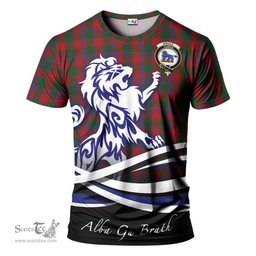 ScotsTee Shop Scottish Bruce Old Clan Crest Tartan T Shirt Alba Gu Brath Regal Lion Emblem