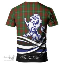 ScotsTee Shop Scottish Bruce Hunting Clan Crest Tartan T Shirt Alba Gu Brath Regal Lion Emblem