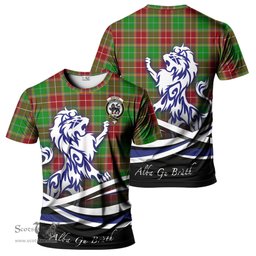 ScotsTee Shop Scottish Baxter Modern Clan Crest Tartan T Shirt Alba Gu Brath Regal Lion Emblem