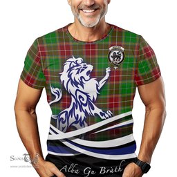 ScotsTee Shop Scottish Baxter Modern Clan Crest Tartan T Shirt Alba Gu Brath Regal Lion Emblem