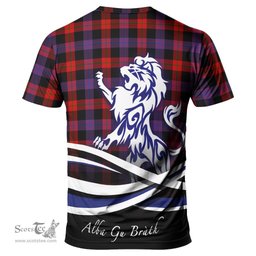 ScotsTee Shop Scottish Broun Modern Clan Crest Tartan T Shirt Alba Gu Brath Regal Lion Emblem
