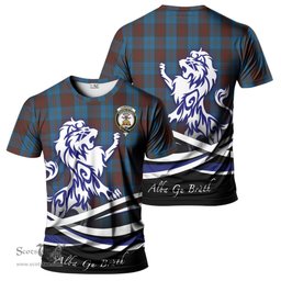 ScotsTee Shop Scottish Cameron Hunting Clan Crest Tartan T Shirt Alba Gu Brath Regal Lion Emblem