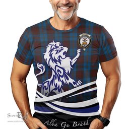 ScotsTee Shop Scottish Cameron Hunting Clan Crest Tartan T Shirt Alba Gu Brath Regal Lion Emblem