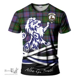 ScotsTee Shop Scottish Blair Modern Clan Crest Tartan T Shirt Alba Gu Brath Regal Lion Emblem