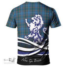 ScotsTee Shop Scottish Bain Clan Crest Tartan T Shirt Alba Gu Brath Regal Lion Emblem