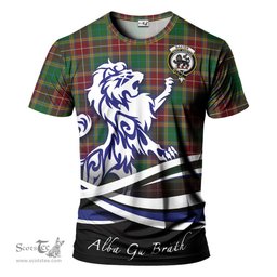 ScotsTee Shop Scottish Baxter Clan Crest Tartan T Shirt Alba Gu Brath Regal Lion Emblem