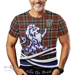 ScotsTee Shop Scottish Buchanan Old Dress Clan Crest Tartan T Shirt Alba Gu Brath Regal Lion Emblem