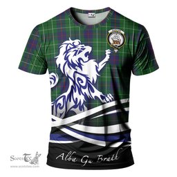 ScotsTee Shop Scottish Duncan Clan Crest Tartan T Shirt Alba Gu Brath Regal Lion Emblem