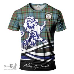 ScotsTee Shop Scottish Cathcart Clan Crest Tartan T Shirt Alba Gu Brath Regal Lion Emblem