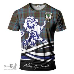 ScotsTee Shop Scottish Anderson Clan Crest Tartan T Shirt Alba Gu Brath Regal Lion Emblem