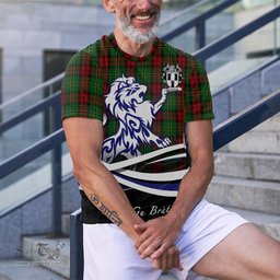 ScotsTee Shop Scottish Blackstock Hunting Clan Crest Tartan T Shirt Alba Gu Brath Regal Lion Emblem