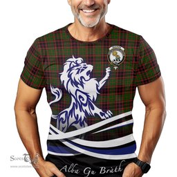 ScotsTee Shop Scottish Buchan Modern Clan Crest Tartan T Shirt Alba Gu Brath Regal Lion Emblem