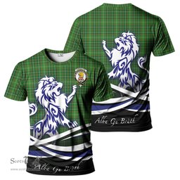 ScotsTee Shop Scottish Forrester Hunting Clan Crest Tartan T Shirt Alba Gu Brath Regal Lion Emblem